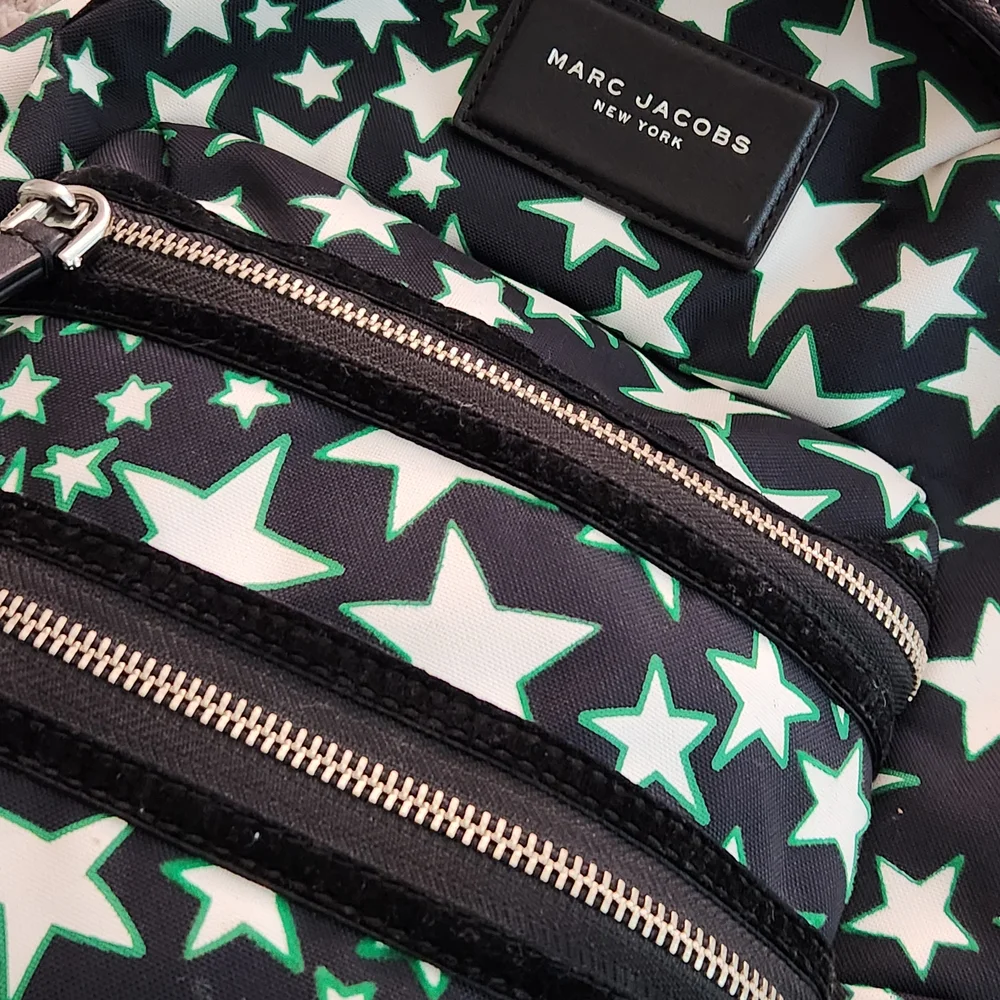 Marc Jacobs Black and Green Star Nylon Mini Backpack - Picture 9 of 9